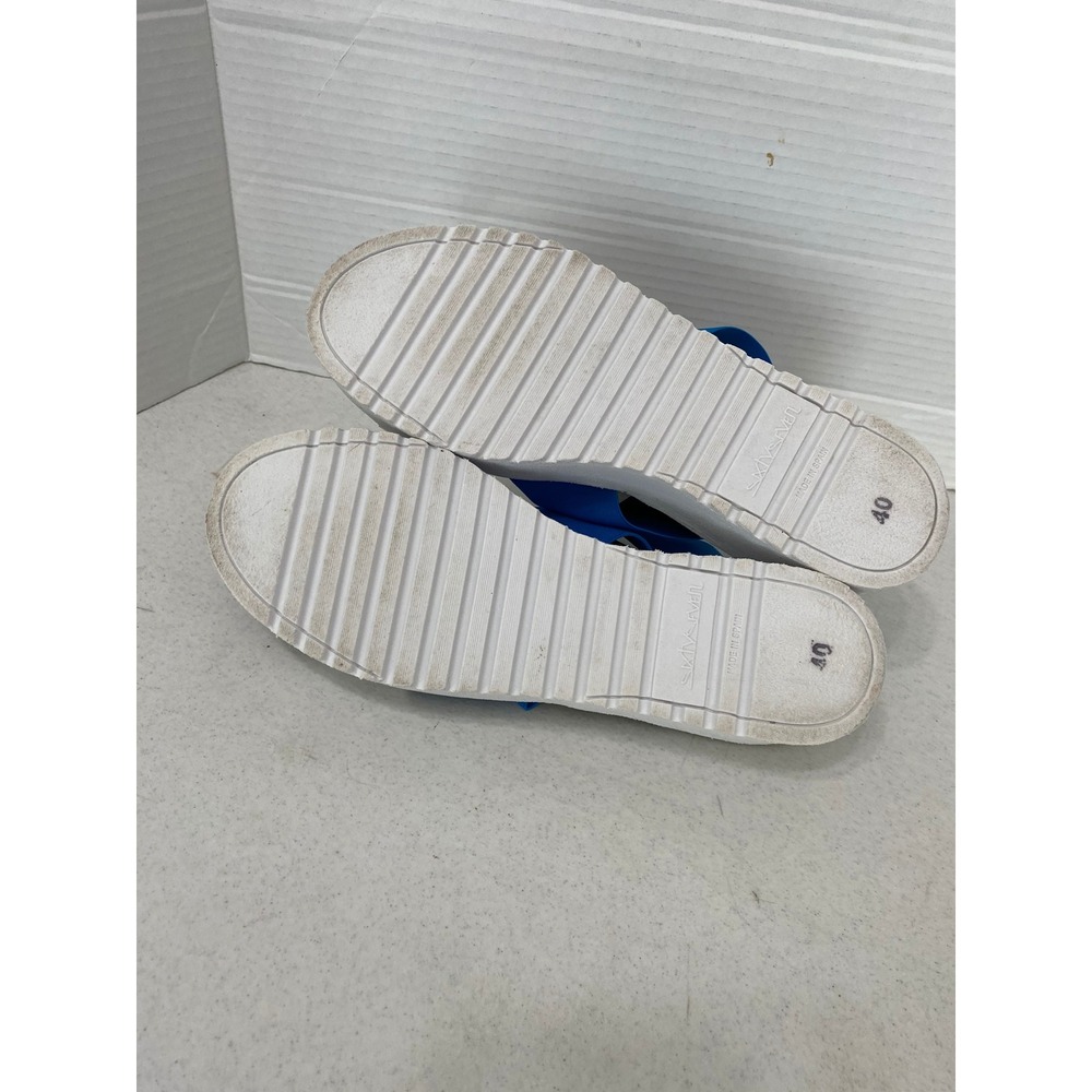 Sixtyseven Platform Sandals Womens 40 Blue White Black Elastic Flatform Good - Picture 7 of 11